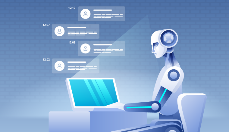 Persona che utilizza la Smart Chatbot AND ITALIA da desktop per l'assistenza clienti