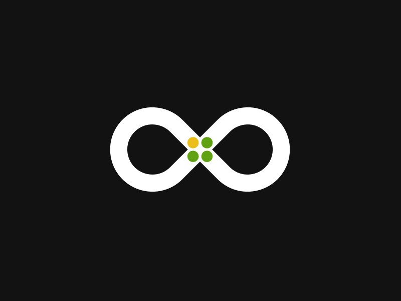 Animazione a forma di infinito che rappresenta il ciclo continuo del metodo di Design Thinking