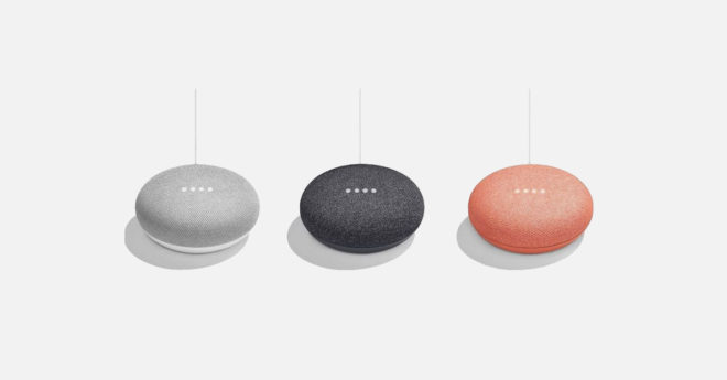 Google Home Mini nelle diverse varianti di colore disponibili